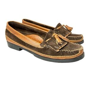 Maine Woods Brown Leather Upper Loafers with Tassle‎ Women's Size 7M